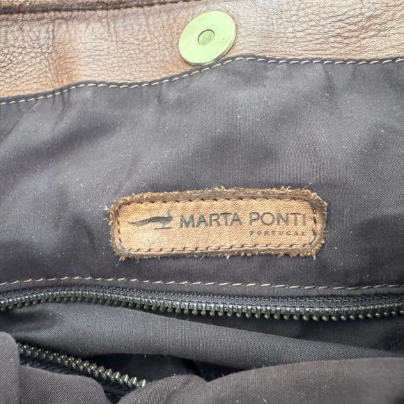 Marta Ponti Portugal Brown Leather Woven Tote Bag - Picture 7 of 11